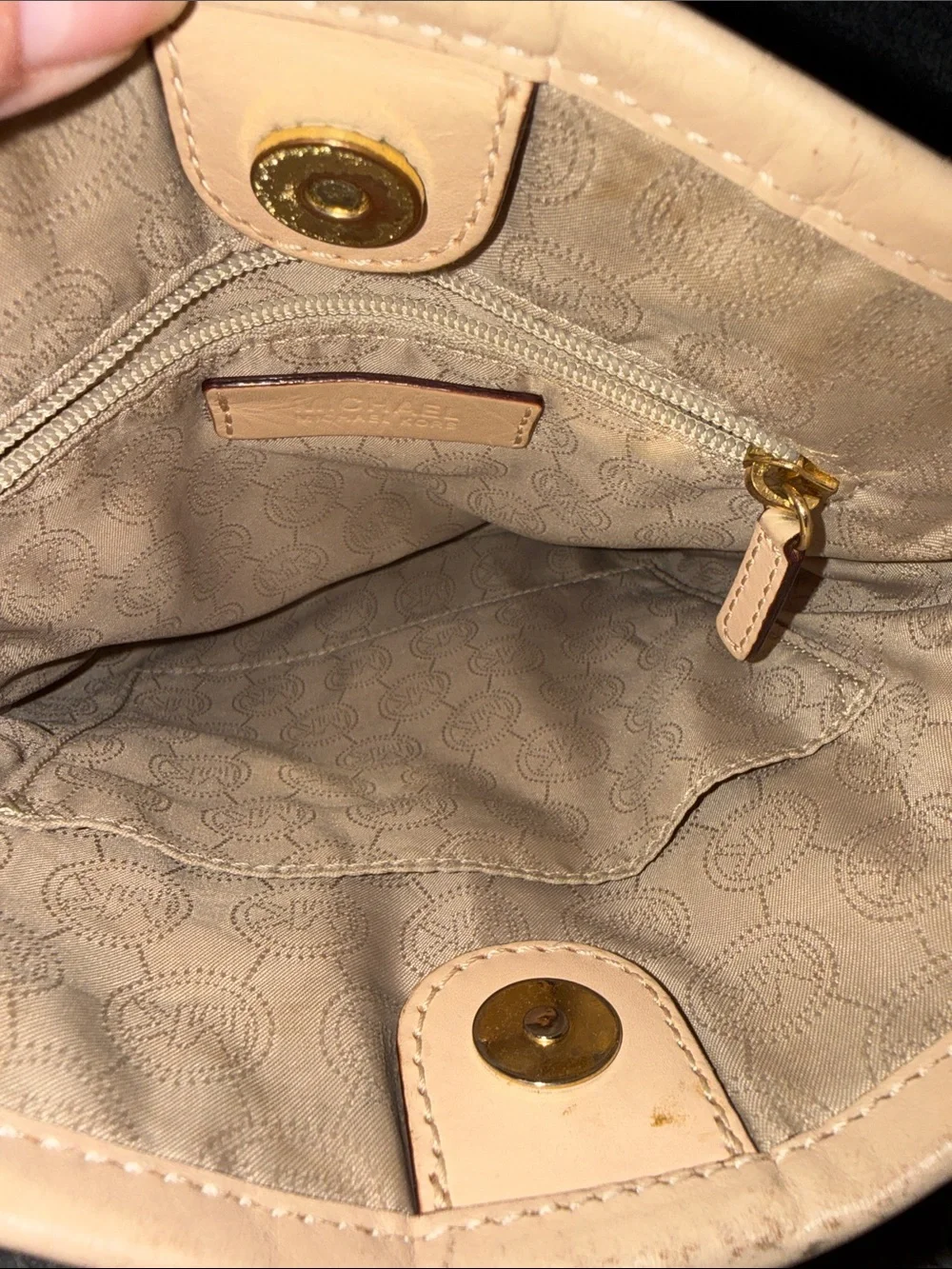 Michael Kors Beige/Tan Signature MK Crossbody Bag